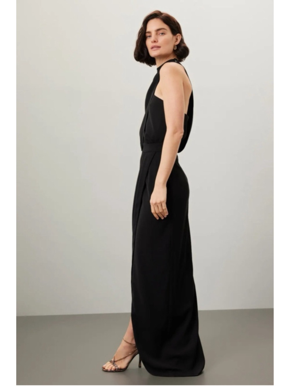 Women's Black Halo Black Floella Gown Size 0 - Picture 3 of 8